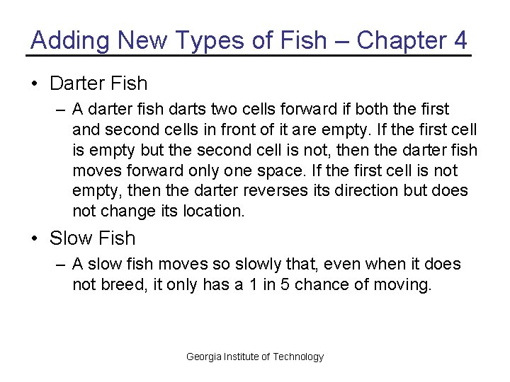 Adding New Types of Fish – Chapter 4 • Darter Fish – A darter