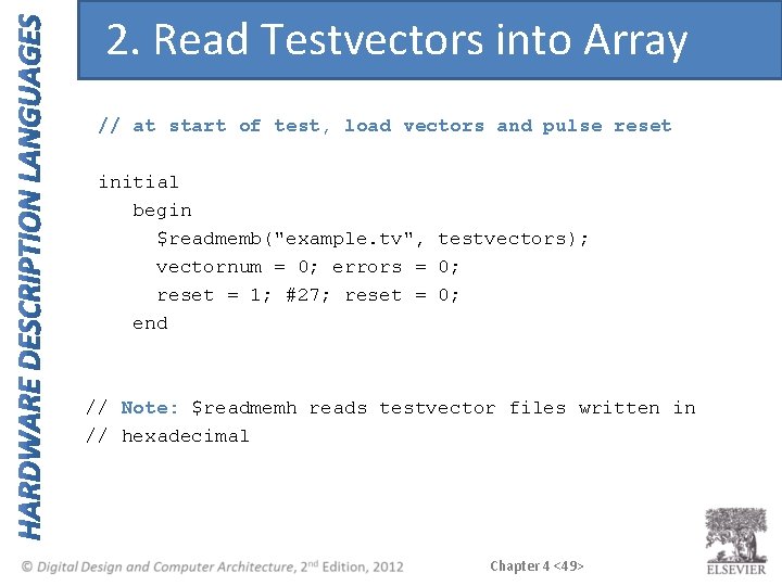 2. Read Testvectors into Array // at start of test, load vectors and pulse