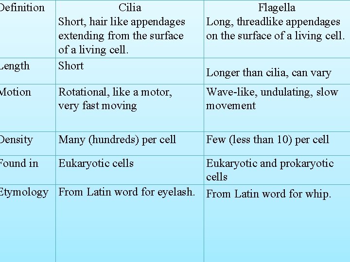 Definition Cilia Short, hair like appendages extending from the surface of a living cell.