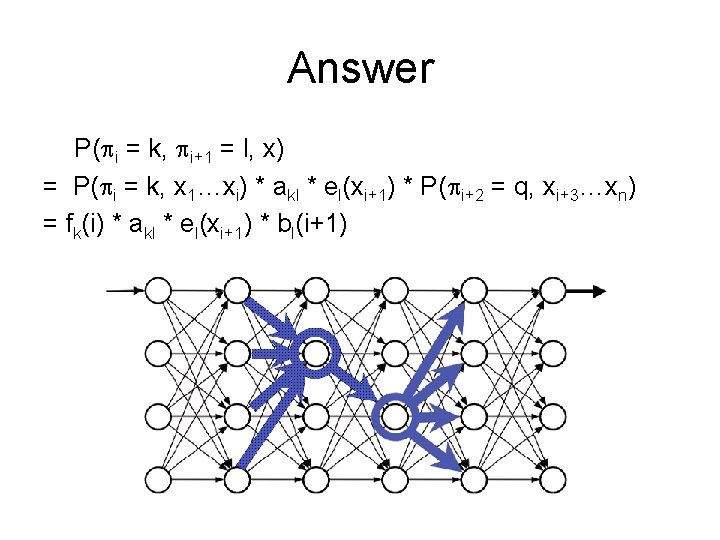 Answer P( i = k, i+1 = l, x) = P( i = k,