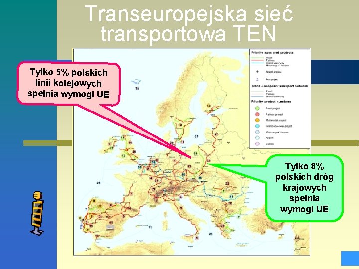 Transeuropejska sieć transportowa TEN Tylko 5% polskich linii kolejowych spełnia wymogi UE Tylko 8%