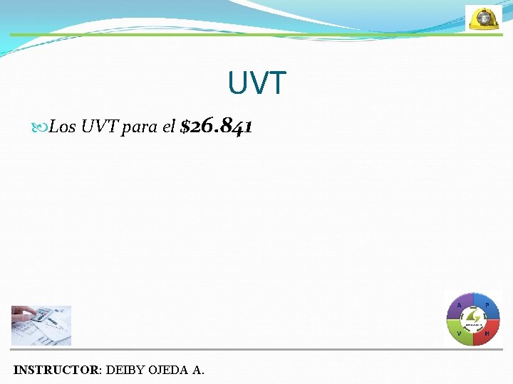 UVT Los UVT para el $26. 841 INSTRUCTOR: DEIBY OJEDA A. 