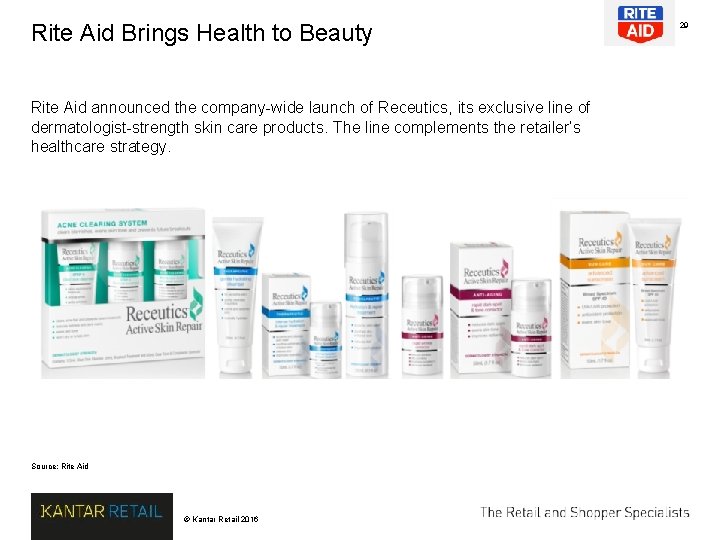 Rite Aid Brings Health to Beauty Rite Aid announced the company-wide launch of Receutics,