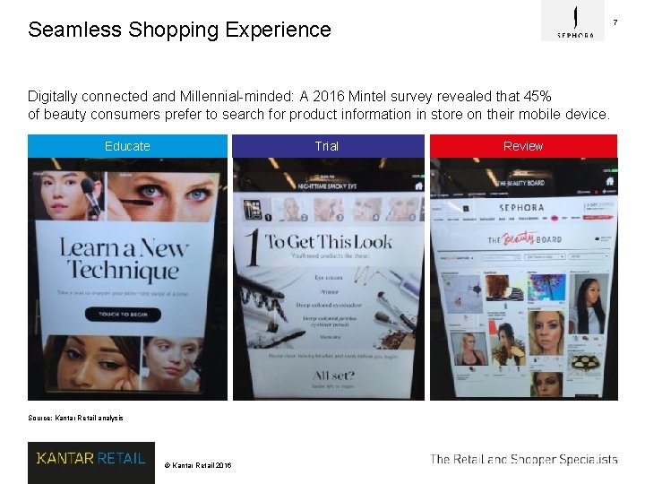 Seamless Shopping Experience 7 Digitally connected and Millennial-minded: A 2016 Mintel survey revealed that