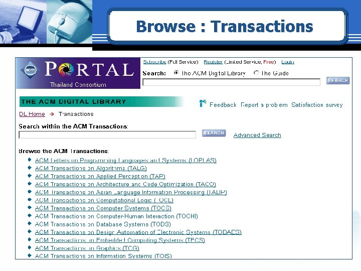 Browse : Transactions 