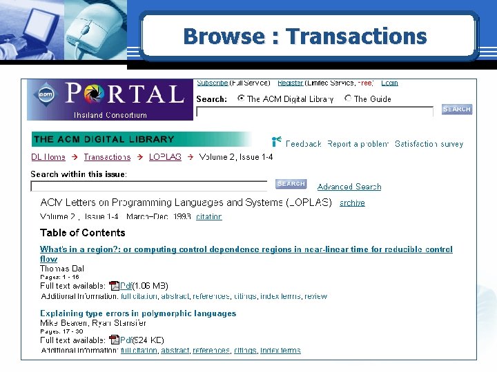 Browse : Transactions 