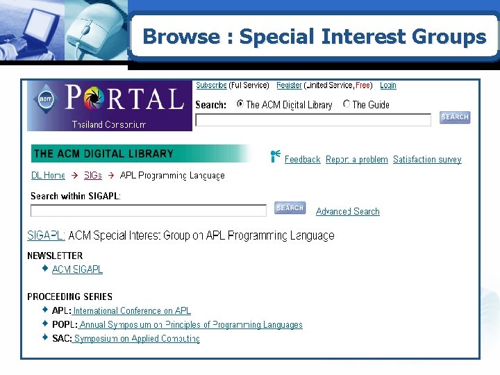 Browse : Special Interest Groups 