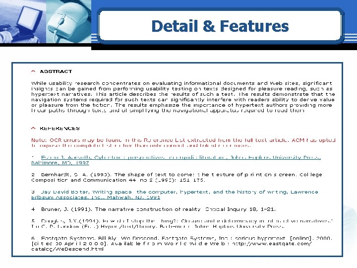 Detail & Features 