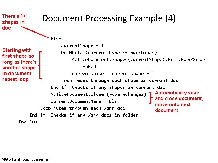 There’s 1+ shapes in doc Document Processing Example (4) Else current. Shape = 1 There’s 1+ shapes in doc Document Processing Example (4) Else current. Shape = 1