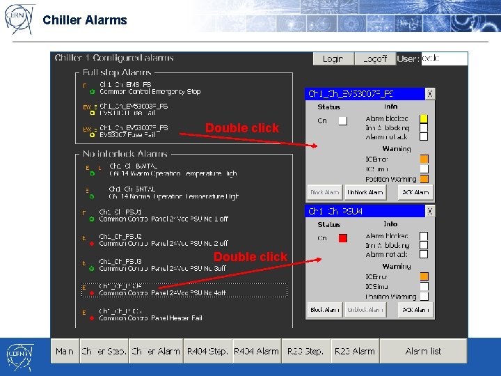 Chiller Alarms Double click 