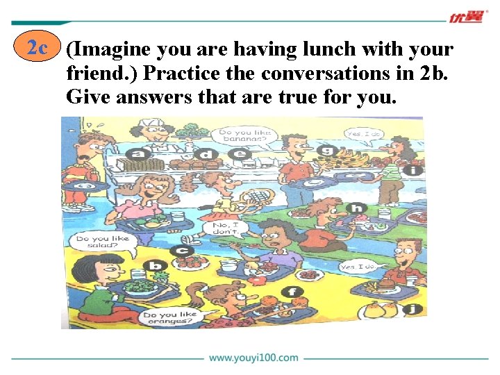 2 c (Imagine you are having lunch with your friend. ) Practice the conversations