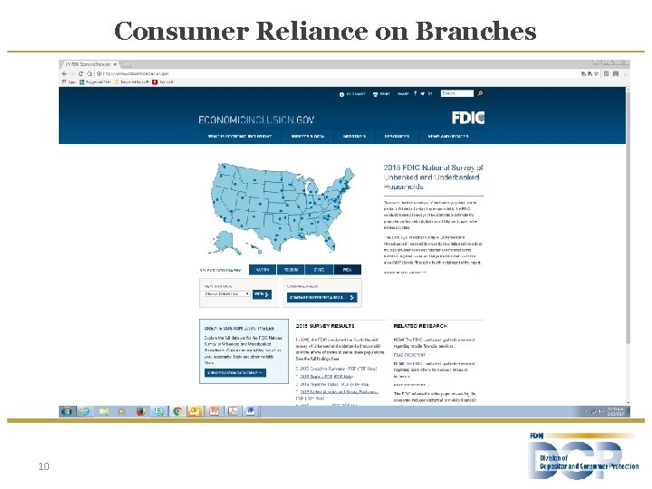 Consumer Reliance on Branches 10 