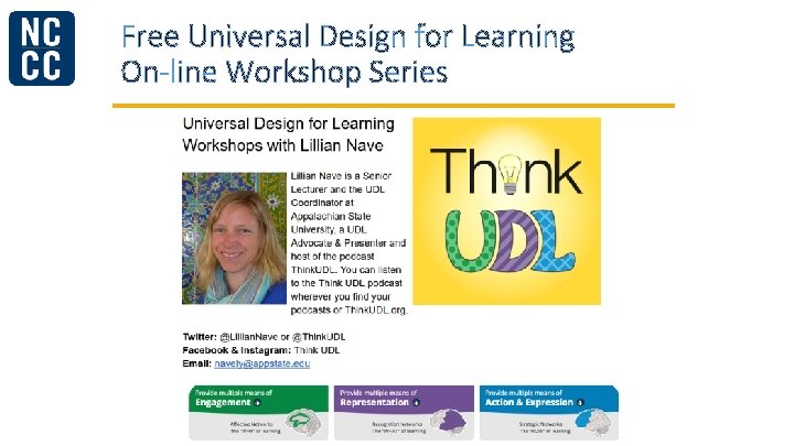 Free Universal Design for Learning On-line Workshop Series 