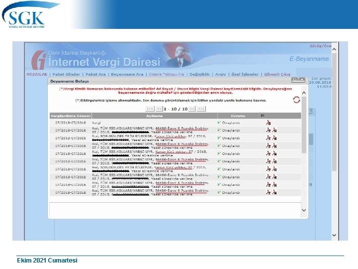 Ekim 2021 Cumartesi 