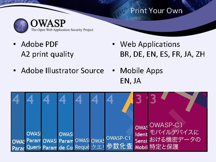 Print Your Own • Adobe PDF A 2 print quality • Web Applications BR,