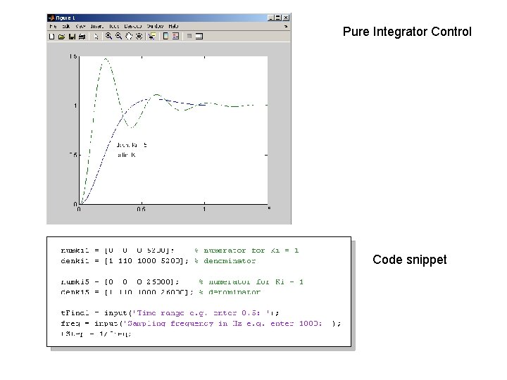 Pure Integrator Control Code snippet 