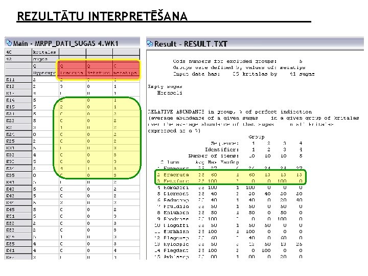 REZULTĀTU INTERPRETĒŠANA 