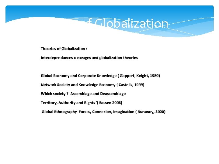Théories of Globalization 