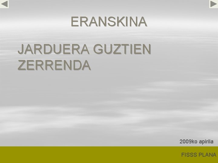 ERANSKINA JARDUERA GUZTIEN ZERRENDA 2009 ko apirila FISSS PLANA 