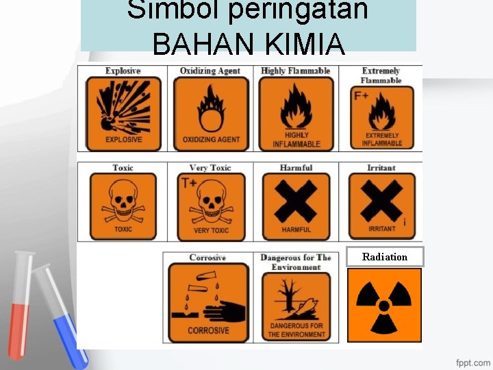 Simbol peringatan BAHAN KIMIA Radiation 