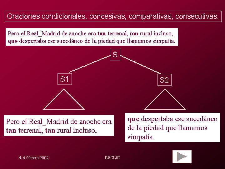 Oraciones condicionales, concesivas, comparativas, consecutivas. Pero el Real_Madrid de anoche era tan terrenal, tan