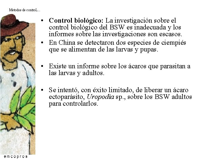 Metodos de contro. L. . . • Control biológico: La investigación sobre el control Metodos de contro. L. . . • Control biológico: La investigación sobre el control