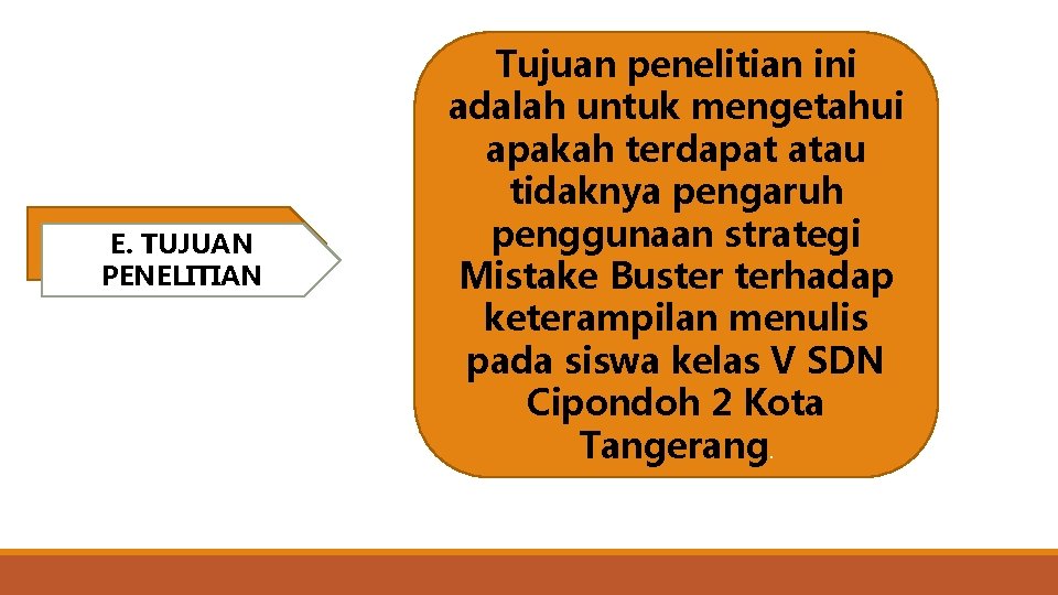 E. TUJUAN PENELITIAN Tujuan penelitian ini adalah untuk mengetahui apakah terdapat atau tidaknya pengaruh