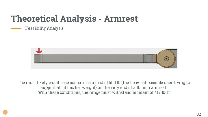 Theoretical Analysis - Armrest Feasibility Analysis The most likely worst case scenario is a
