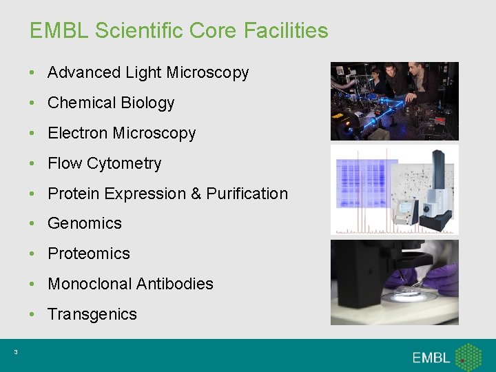 EMBL Scientific Core Facilities • Advanced Light Microscopy • Chemical Biology • Electron Microscopy