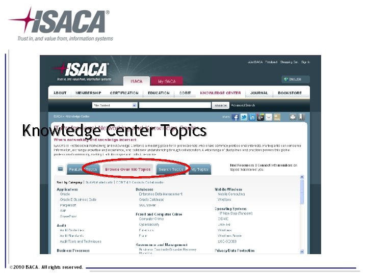 Knowledge Center Topics 
