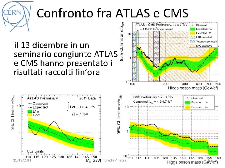 Confronto fra ATLAS e CMS il 13 dicembre in un seminario congiunto ATLAS e