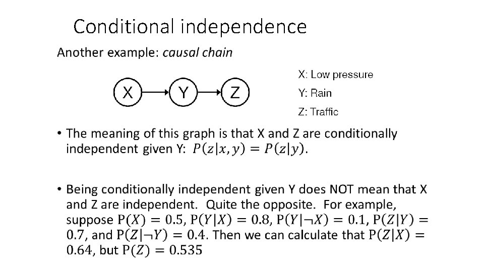 Conditional independence • 