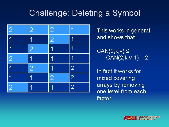 Challenge: Deleting a Symbol 2 1 1 2 2 1 1 1 2 1