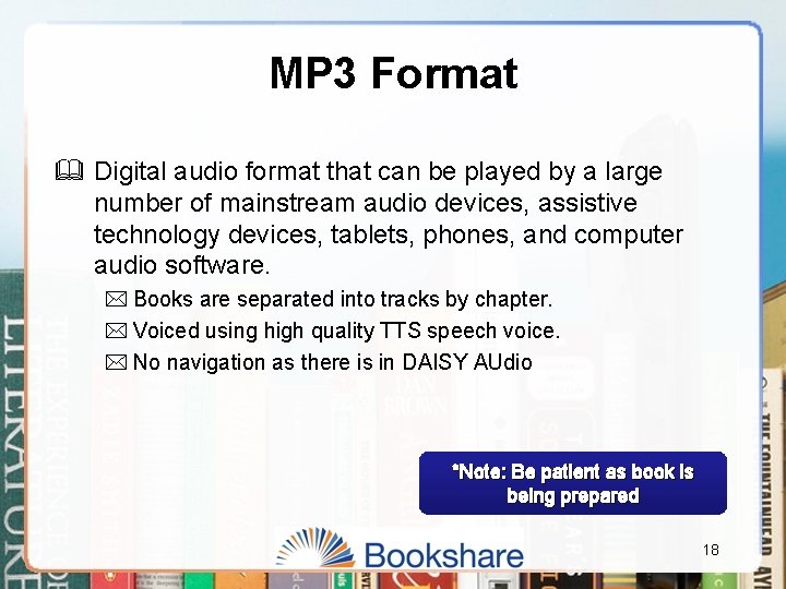 MP 3 Format & Digital audio format that can be played by a large