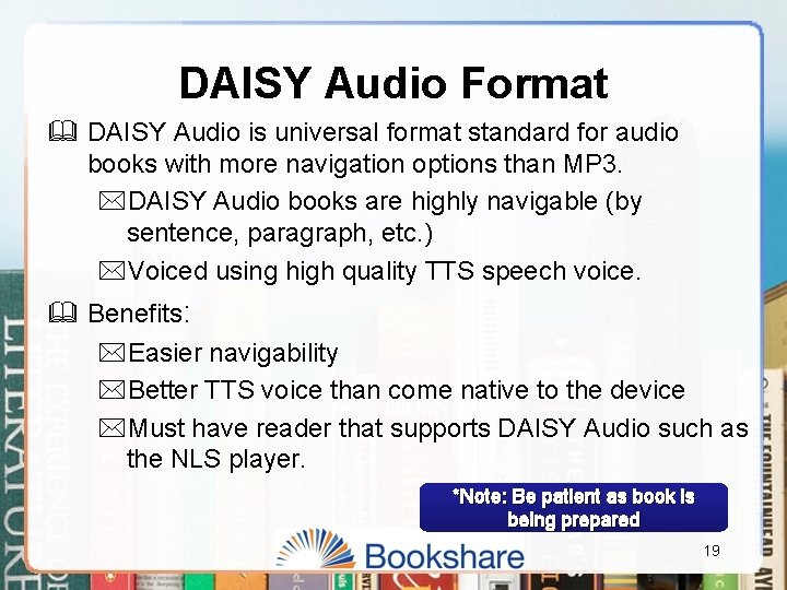 DAISY Audio Format & DAISY Audio is universal format standard for audio books with