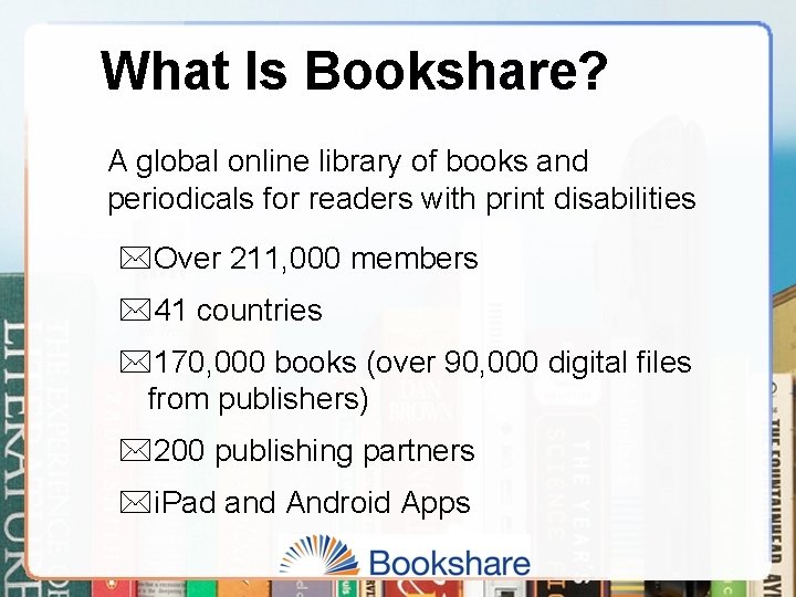 What Is Bookshare? A global online library of books and periodicals for readers with