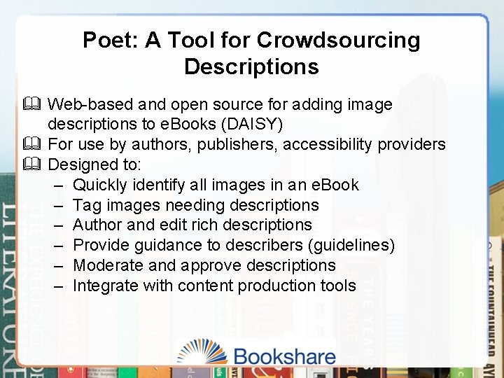 Poet: A Tool for Crowdsourcing Descriptions & Web-based and open source for adding image