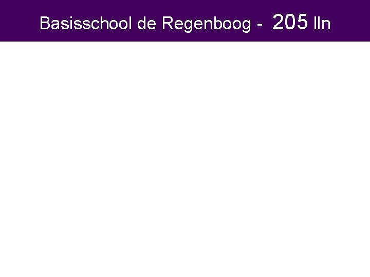 Basisschool de Regenboog - 205 lln 205 leerlingen 