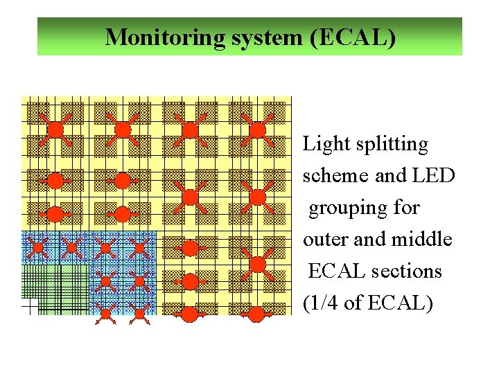 Monitoring system (ECAL) Light splitting scheme and LED grouping for outer and middle ECAL