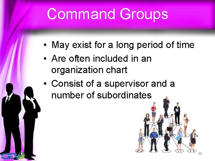 Command Groups • May exist for a long period of time • Are often