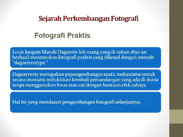 Sejarah Perkembangan Fotografi Praktis 