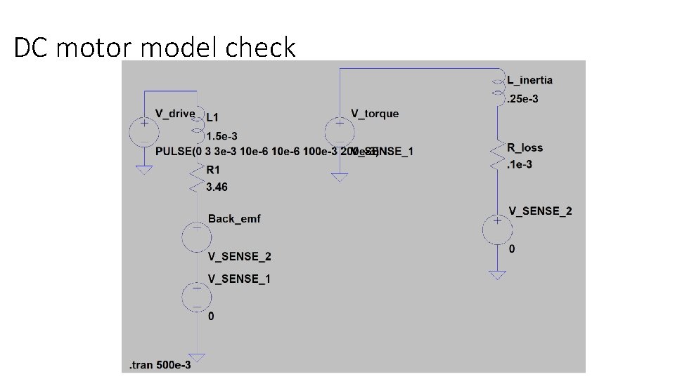 DC motor model check 