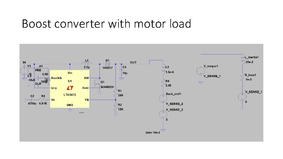 Boost converter with motor load 