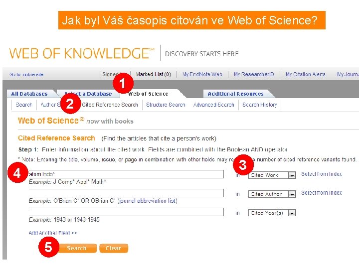 Jak byl Váš časopis citován ve Web of Science? 1 2 3 4 5