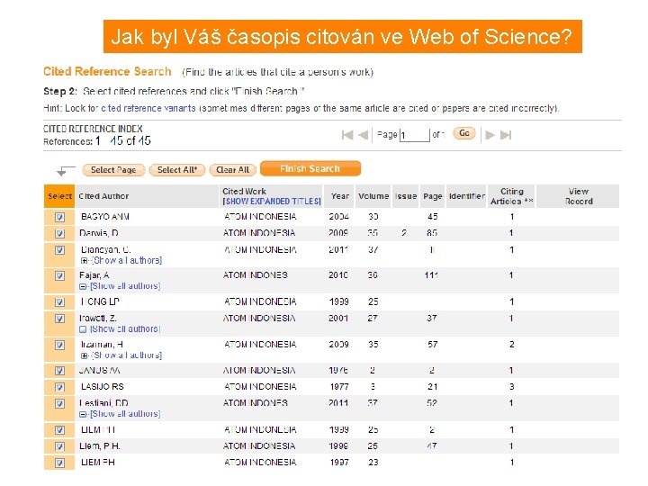 Jak byl Váš časopis citován ve Web of Science? 