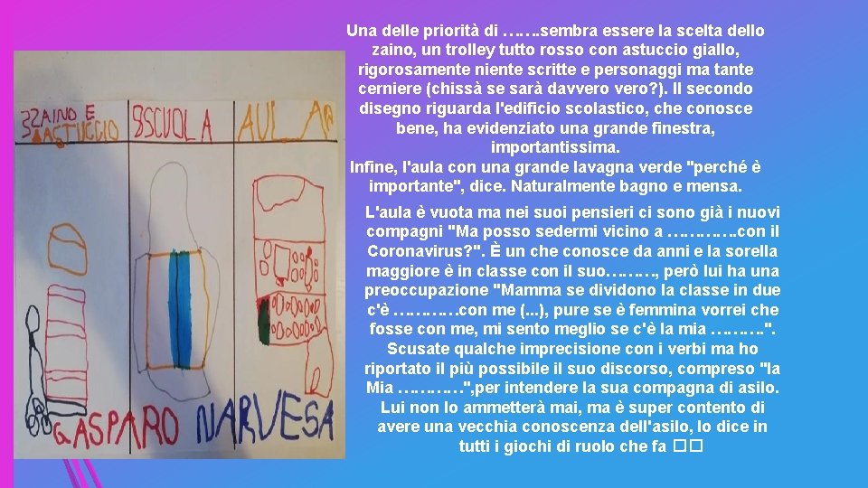 Una delle priorità di ……. sembra essere la scelta dello zaino, un trolley tutto