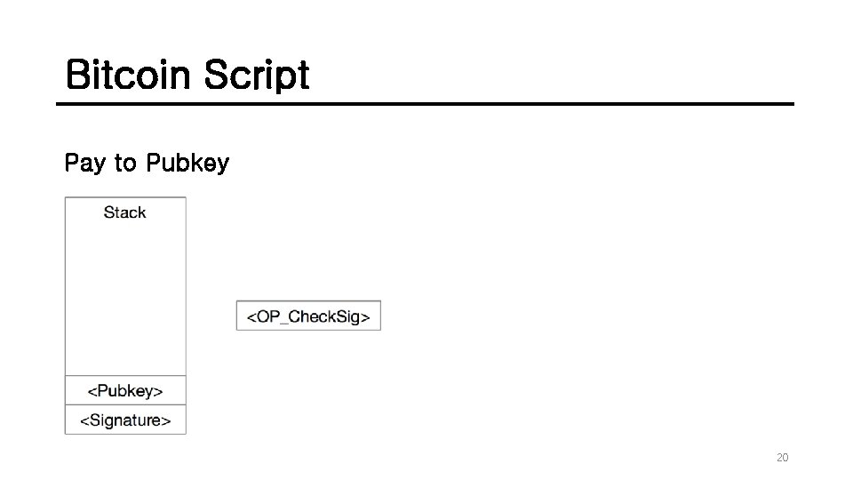 Bitcoin Script Pay to Pubkey 20 