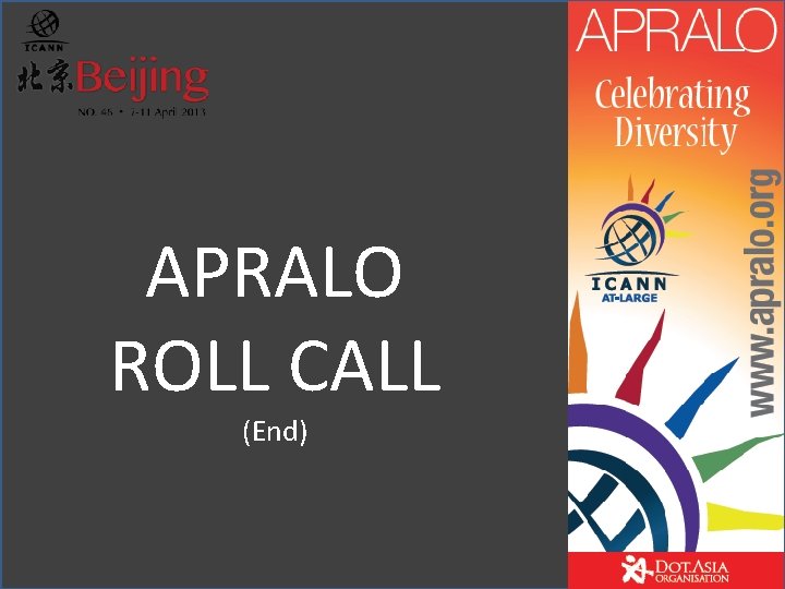 APRALO ROLL CALL (End) 