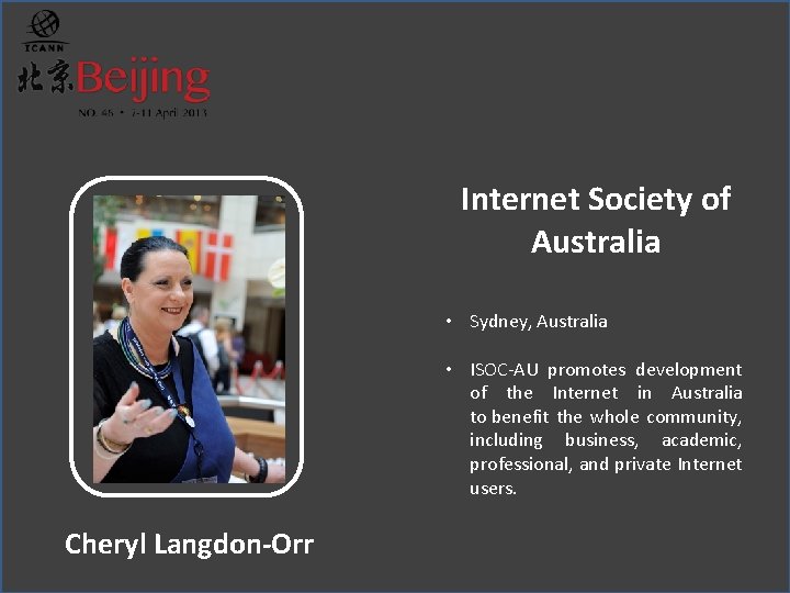 Internet Society of Australia • Sydney, Australia • ISOC-AU promotes development of the Internet