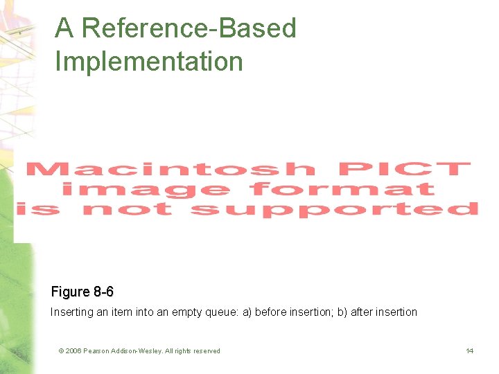 A Reference-Based Implementation Figure 8 -6 Inserting an item into an empty queue: a)